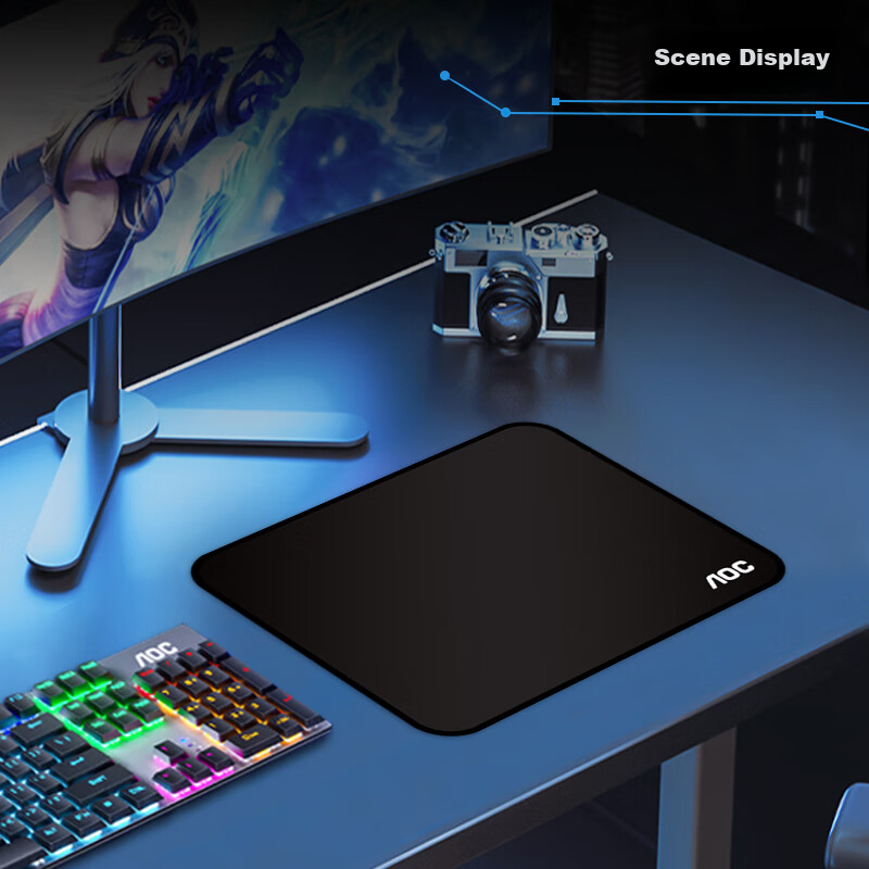 AOCM91 Gaming Mouse Pad, Small Size 270*220*3mm, Thickened with Locked Edges, Of...