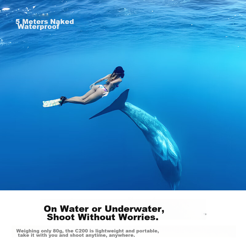 SJCAM C200 Action Camera, 360-Degree Motorcycle Dash Cam, Thumb-Sized Camera, He...