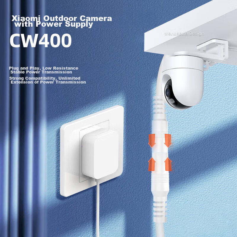 Trendsetter Compatible Power Extension Cable for Xiaomi Outdoor Camera, Suitable...
