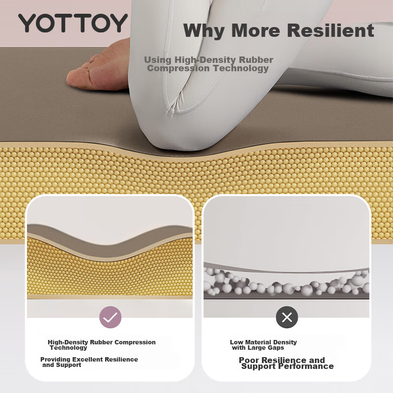 Yottoy Coconut Shell Natural Rubber Yoga Mat Non-slip Professional 183*68cm Fitn...