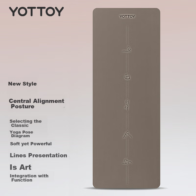 Yottoy Coconut Shell Natural Rubber Yoga Mat Non-slip Professional 183*68cm Fitn...