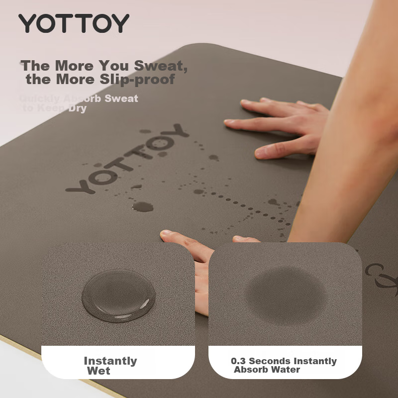 Yottoy Coconut Shell Natural Rubber Yoga Mat Non-slip Professional 183*68cm Fitn...