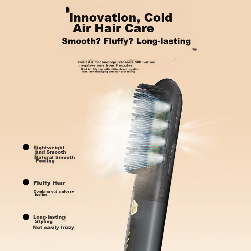 UBelle [Flagship New Product] Cold Air Wireless Straightening Brush, Negative Io...