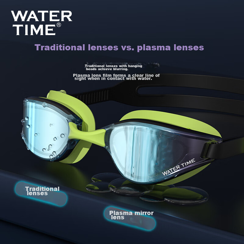 WATERTIME/Shuichuan Swimming Goggles, Anti-Fog, Waterproof, Large Frame, Coated,...