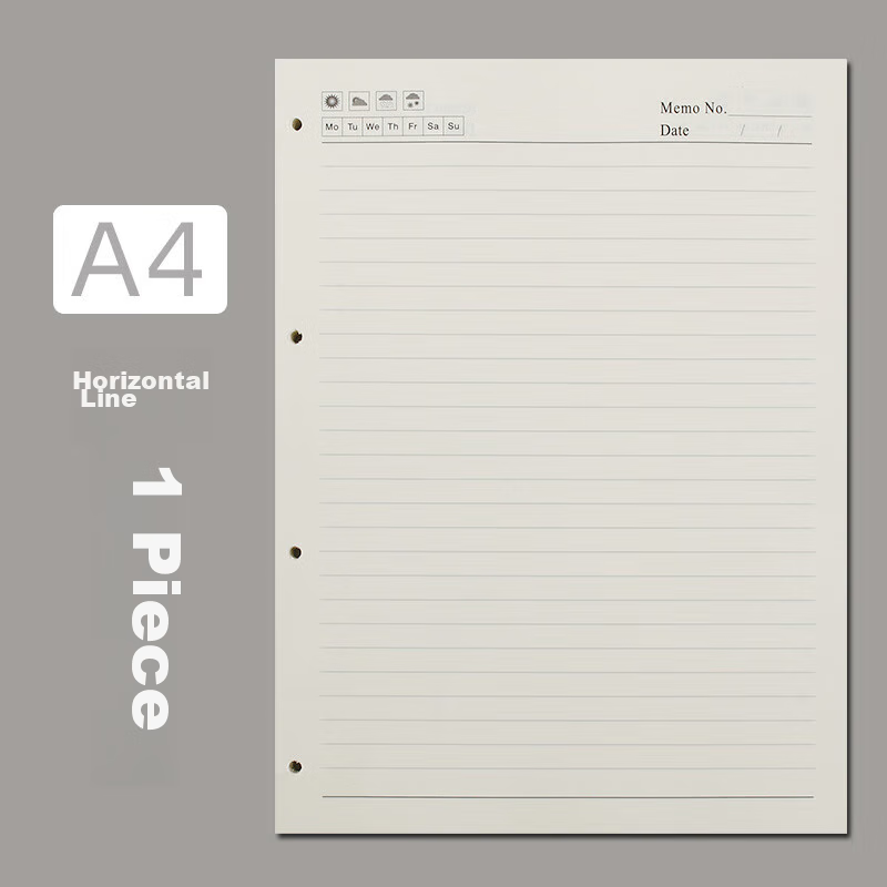 XUCHEN Loose-Leaf Paper A4 100g Paper Refill Notebook, Suitable for 4-Hole 6-Hol...