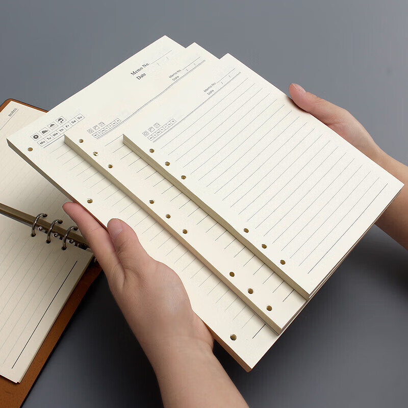 XUCHEN Loose-Leaf Paper A4 100g Paper Refill Notebook, Suitable for 4-Hole 6-Hol...