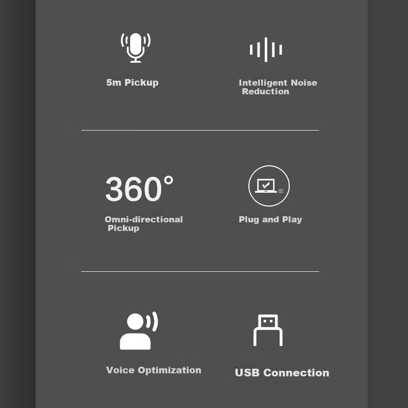 ThinkPad Lenovo Thinkplus USB Plug-and-Play 360° Omnidirectional Microphone with...