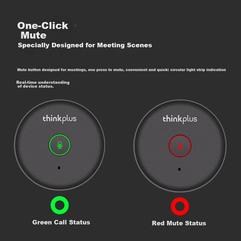 ThinkPad Lenovo Thinkplus USB Plug-and-Play 360° Omnidirectional Microphone with...