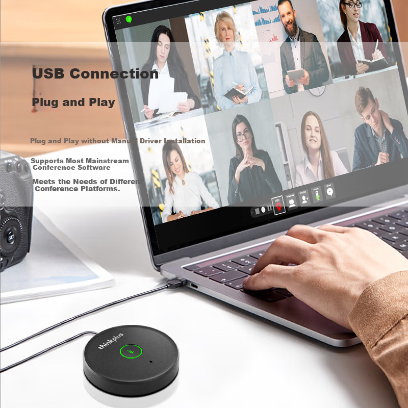 ThinkPad Lenovo Thinkplus USB Plug-and-Play 360° Omnidirectional Microphone with...