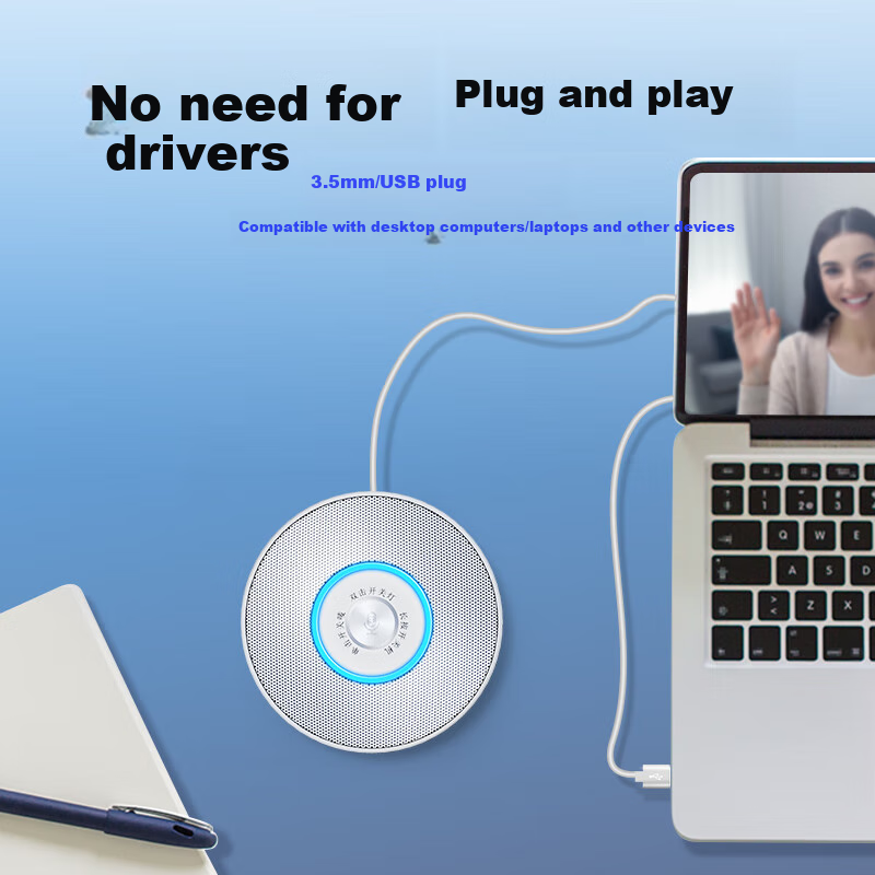 SADA Computer Omnidirectional Microphone, Conference Recording, SUB Plug-And 5-M...