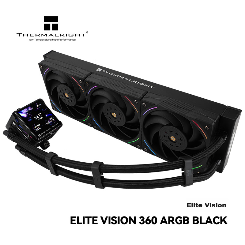 Thermalright ELITE VISION 360 ARGB BLACK, All-In Liquid Cooler, IPS LCD Screen,...