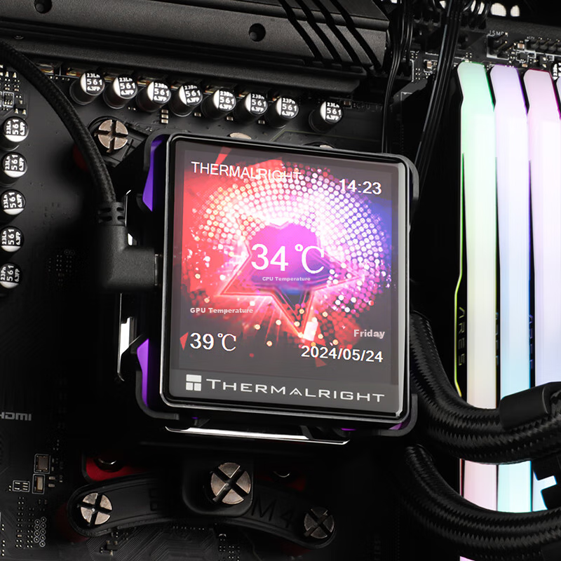 Thermalright ELITE VISION 360 ARGB BLACK, All-In Liquid Cooler, IPS LCD Screen,...