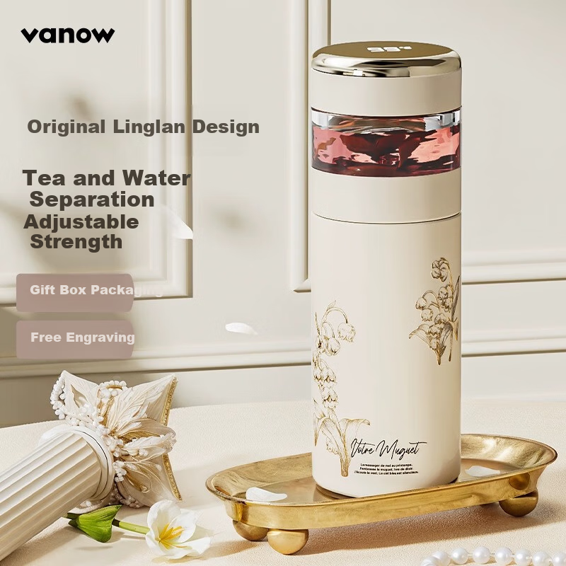 Vanow Insulated Mug with Tea Infuser Ceramic Inner, Tea Cup for Graduation Seaso...