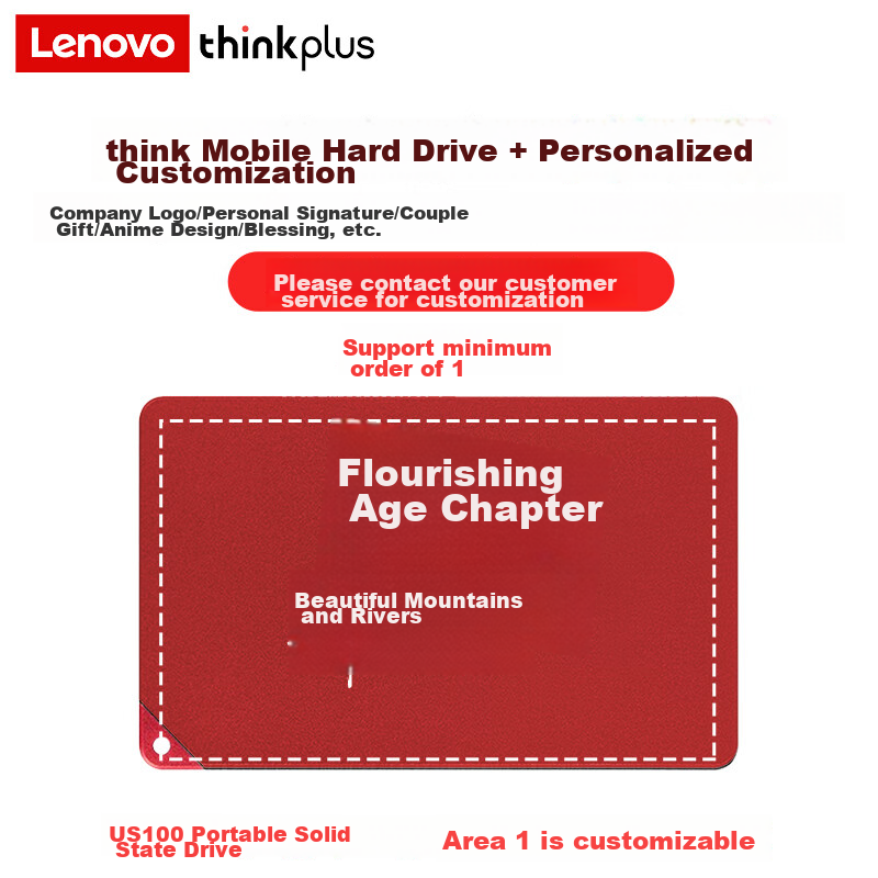 ThinkPlus Lenovo, 1TB Portable SSD, USB3.1 High-Speed PSSD, Compact And Portable...