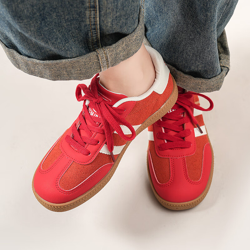 Semir Women's Spring/Summer Thin-soled Casual Shoes SZY251006 Retro Red/Bright W...