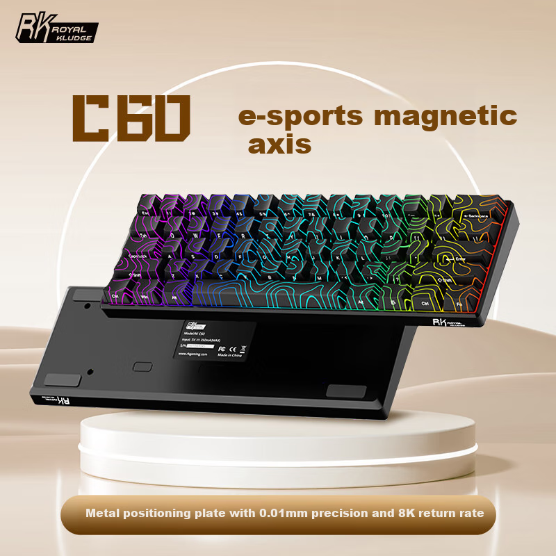 RK C60 Magnetic Axis Keyboard RT E-sports Gaming Customized Wired RGB Lighting F...