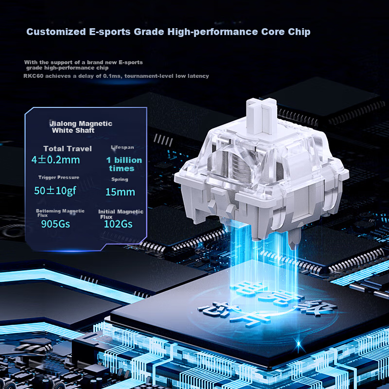 RK C60 Magnetic Axis Keyboard RT E-sports Gaming Customized Wired RGB Lighting F...