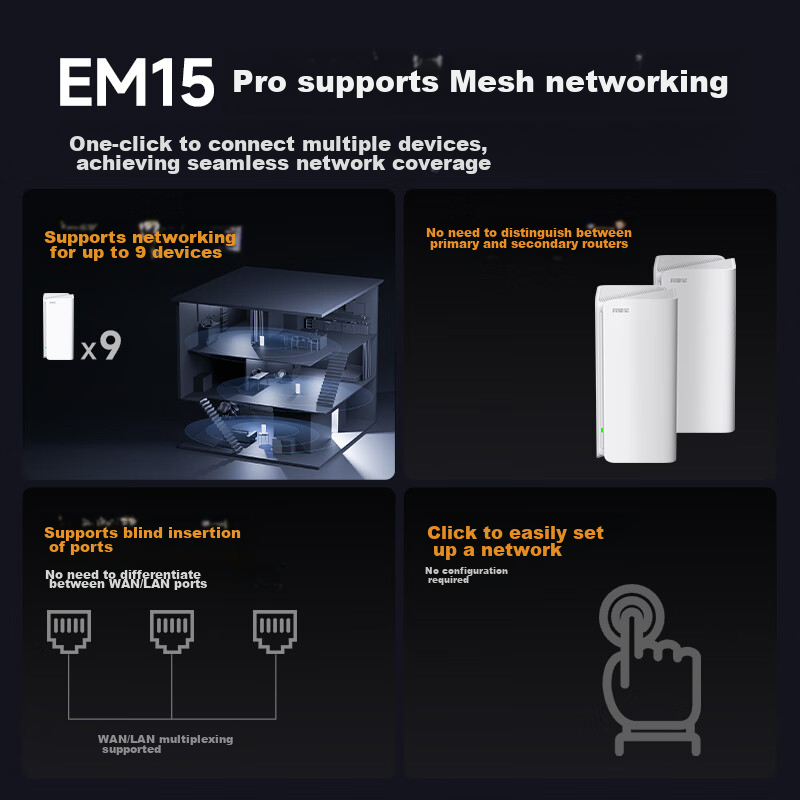 Tenda Router, Whole-House WiFi 6 Parent-Child Router [Fast AX5400], Mesh Distrib...