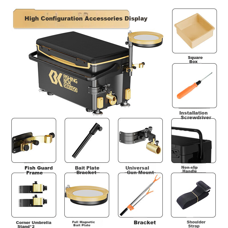 Simago Ximando Fishing Box Set, Multi-functional Ultra-light Fishing Box, Fishin...