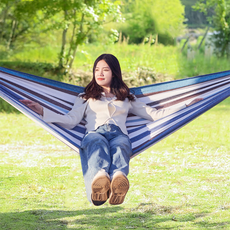 WhitePeak Hammock, Outdoor Adult Thickened Swing, Anti-Rollover, Drop Bed, Net B...