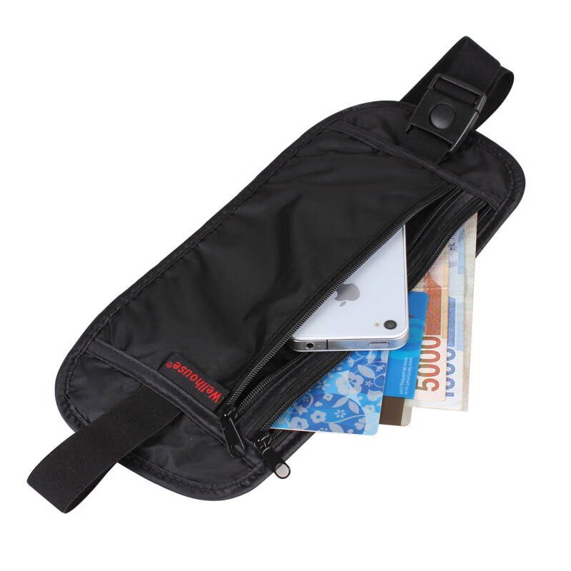 WELLHOUSE Waist Pack, Unisex Travel Anti-Theft Document Holder, Portable Bill An...