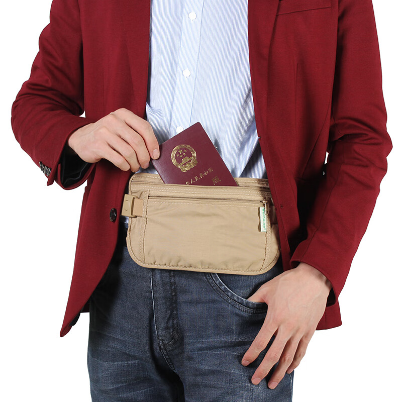 WELLHOUSE Waist Pack, Unisex Travel Anti-Theft Document Holder, Portable Bill An...