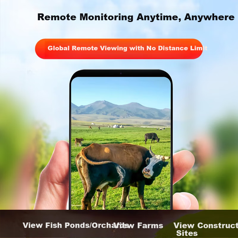 EAKUN Solar Powered 4G Outdoor Wireless Surveillance Camera for Home with 360° F...