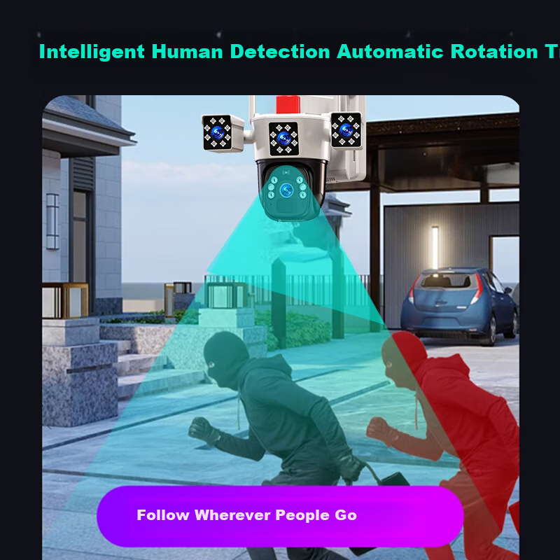 EAKUN Solar Powered 4G Outdoor Wireless Surveillance Camera for Home with 360° F...