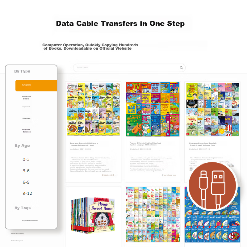 PIYO PEN Little Monkey Pipi Reading Pen, Bilingual Cognitive Encyclopedia Readin...