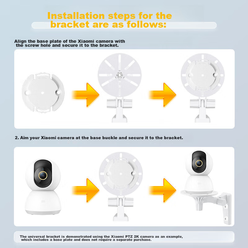 Trendsetter Compatible with Xiaomi Camera Surveillance Bracket, No Drilling Requ...
