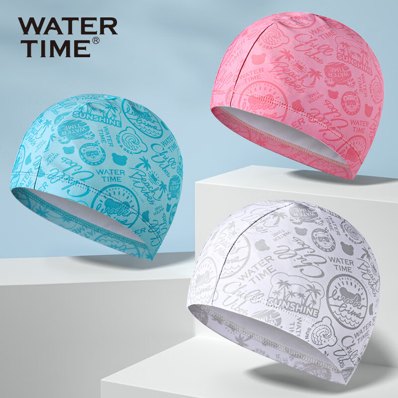 WATERTIME/Shuichuan Swimming Cap for Women And Men, Adult Fabric Cap, Comfortabl...