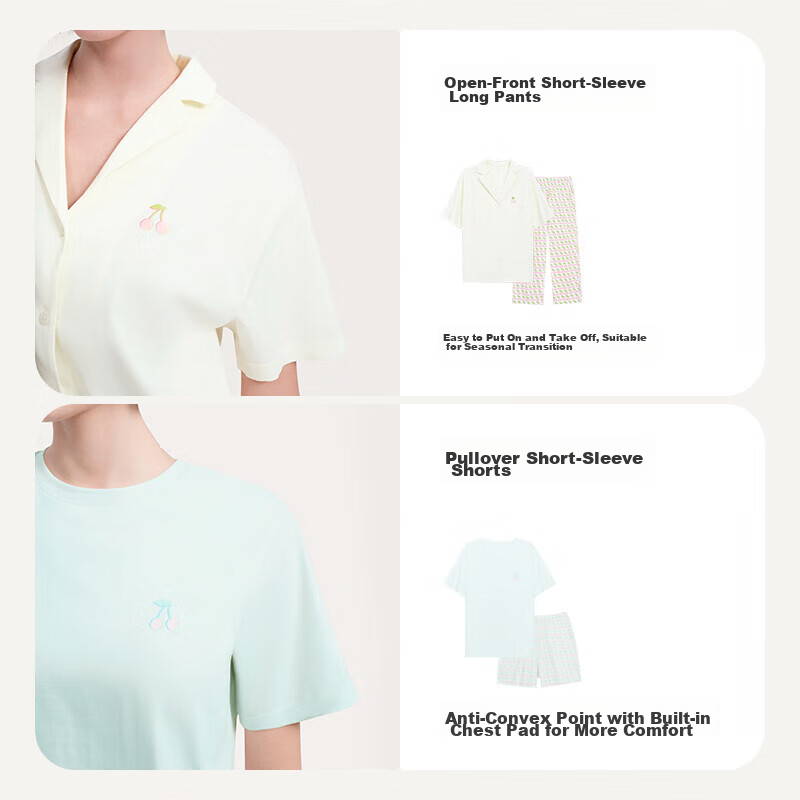 Ubras Valentine's Day Fruit Series, All-Over Print, 100% Cotton, Short-Sleeve To...