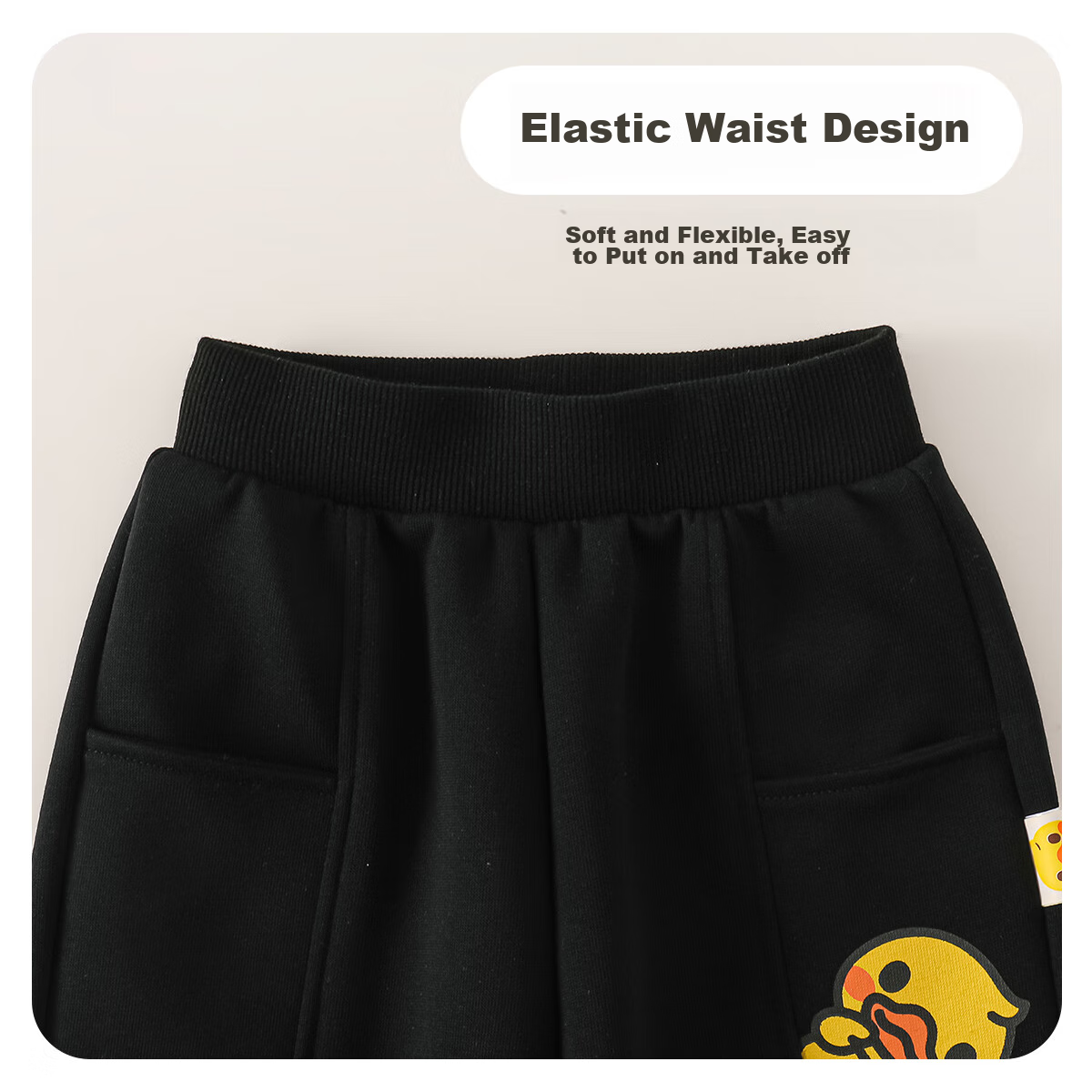 WALNUT DUCK Boys' Long Pants, Spring 2025, Sports Casual Trousers, Trendy, Black...