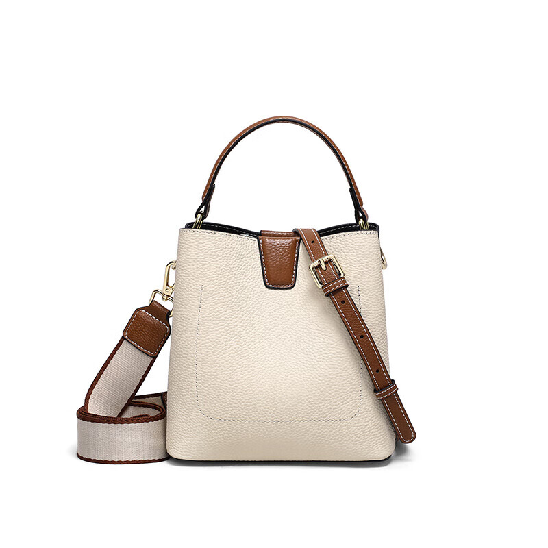 Viney Women's Handbag, Cowhide Bucket Bag, Light Luxury Crossbody Shoulder Tote...