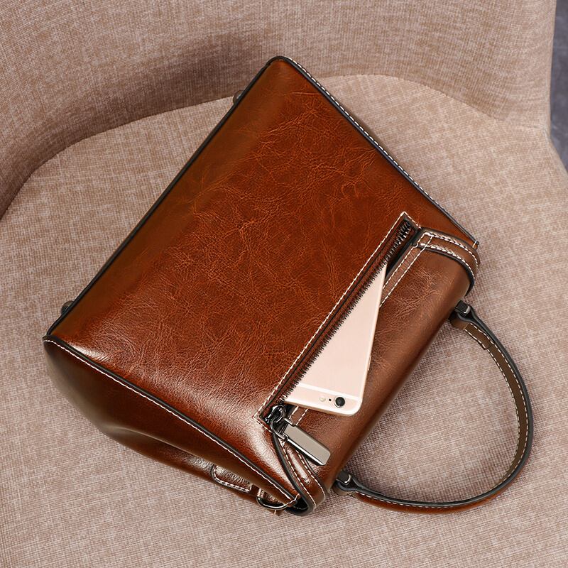 Viney Leather Handbag, Women's Shoulder Bag, Light Luxury Brand Crossbody Bag, B...