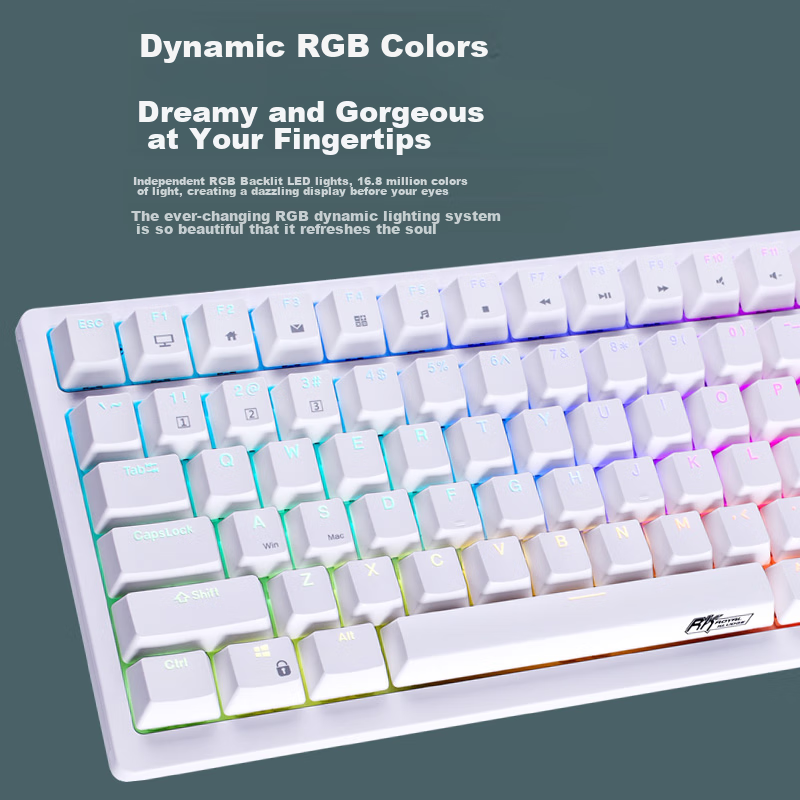 RK98 Mechanical Keyboard, Wired Keyboard, Gaming Keyboard, 100 Keys, 98 Layout,...