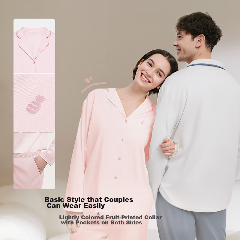 Ubras Fruit Series Pullover Loungewear Set, Couple's Pajamas, Women's Long-Sleev...