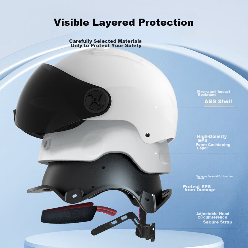 V3C Certified Electric Vehicle Helmet, Summer Sun Protection, Lightweight, All-S...