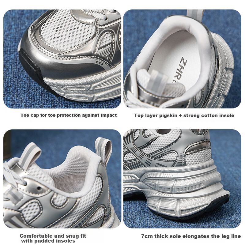 ZHR Women's Summer Mesh Breathable Platform Dad Shoes Casual Couple Shoes JT67E...