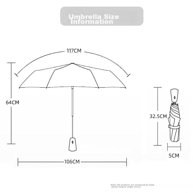 C'mon Fully Automatic Umbrella, Three-Fold Sun Umbrella, UV Protection for Women...