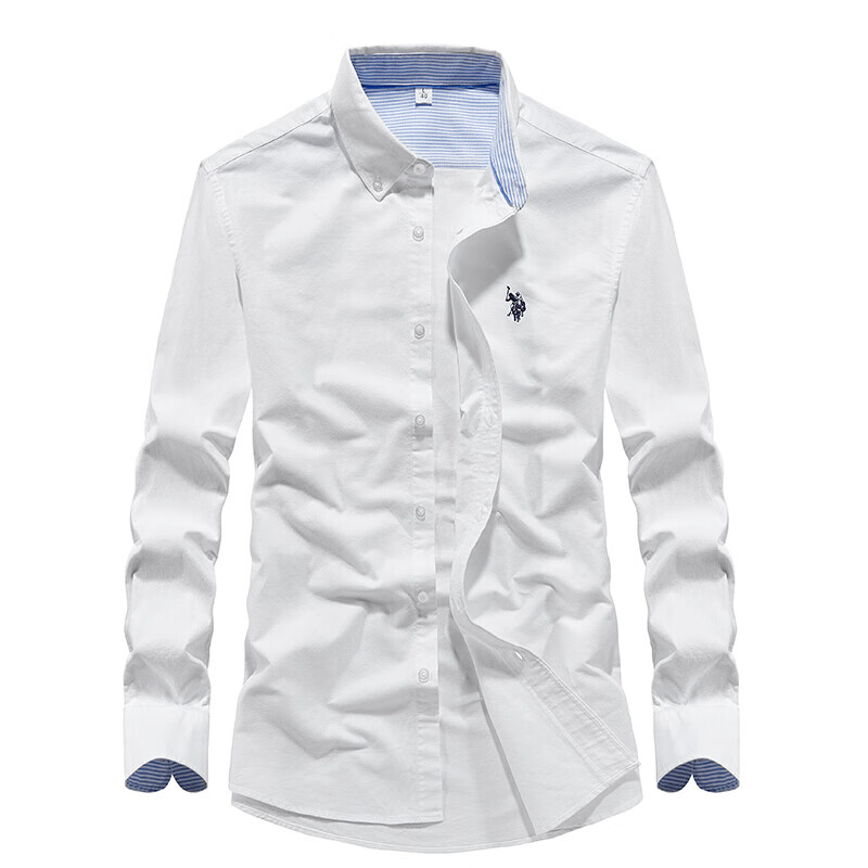 U.S. POLO ASSN. Men's Long-Sleeve Shirt, Spring And Autumn, Pure Cotton Oxford C...