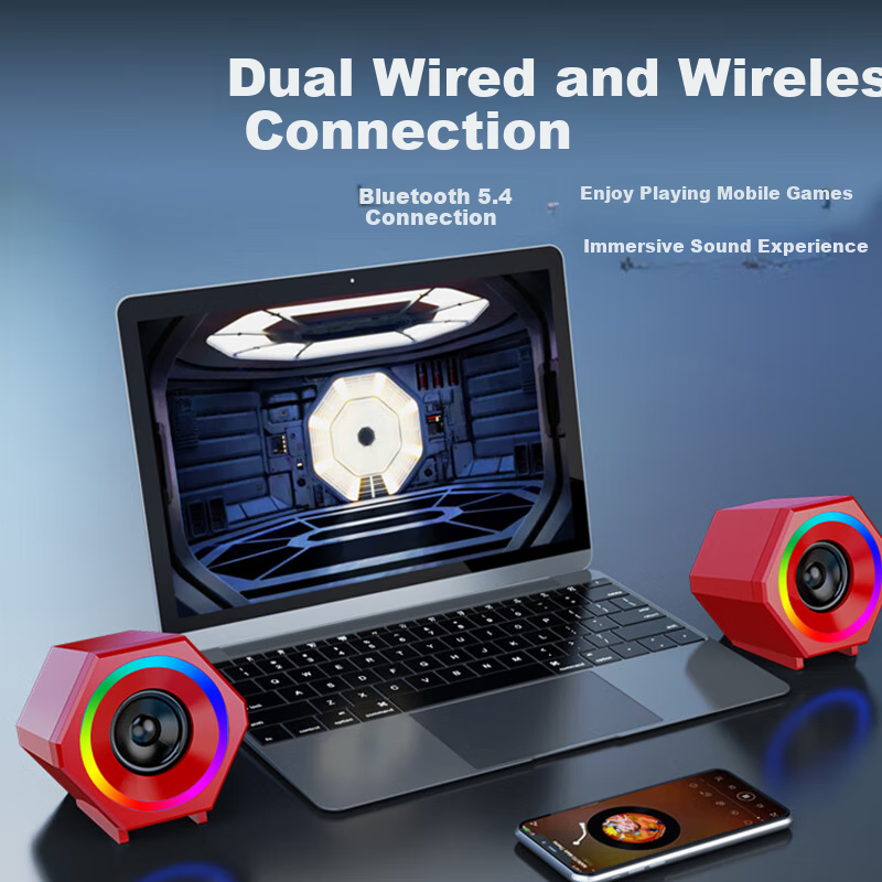 SADA Computer Speaker Wired Mini Bluetooth Multimedia Notebook Desktop Home Desk...