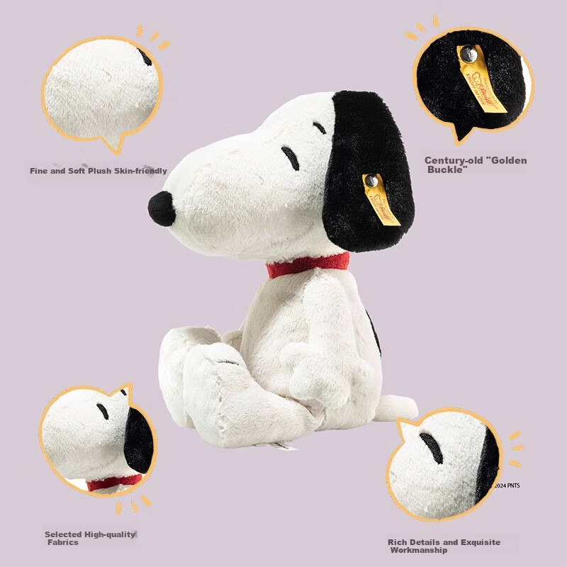 Steiff Snoopy Plush Dog Toy Stuffed Animal Dog Pillow Doll Birthday Gift for Gir...