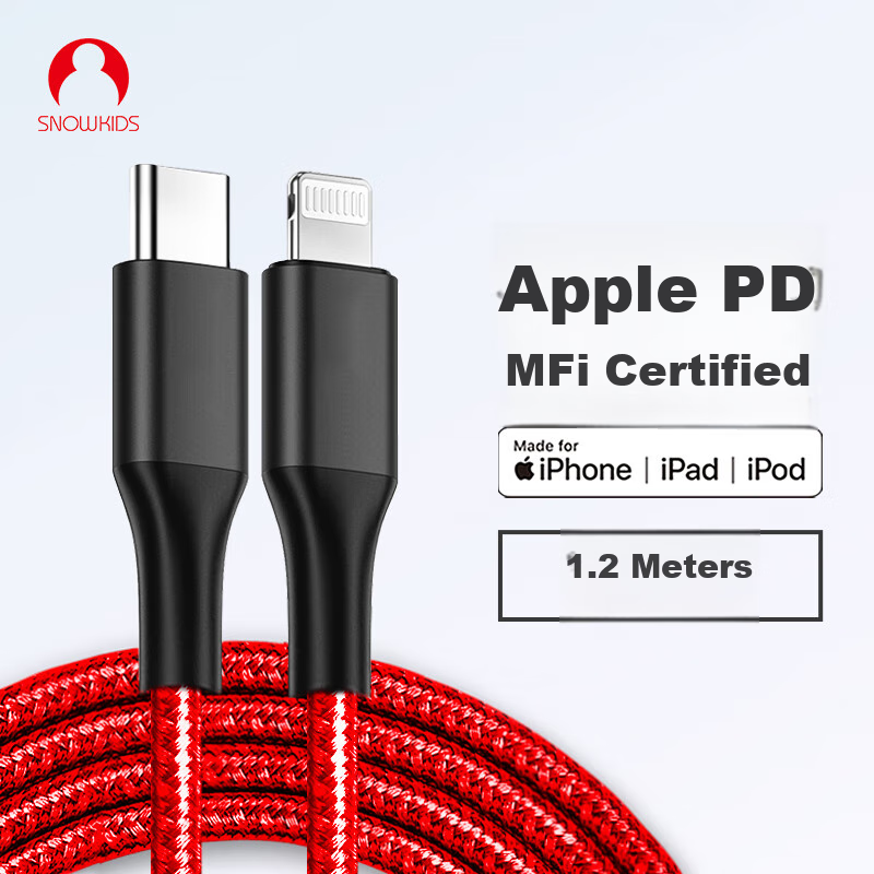 Snowkids Apple PD Fast Charging MFI Data Cable, IPhone 14/13/12/SE/6/11 Pro/Xs M...