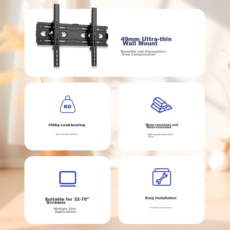 ProPre TV Wall Mount 32-70 Inches Universal TV Bracket for Xiaomi, Hisense, Skyw...