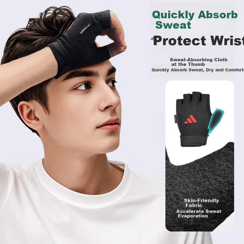 Adidas Fitness Gloves Unisex Half Finger Training Pull-up Bar Iron Exercise Anti...