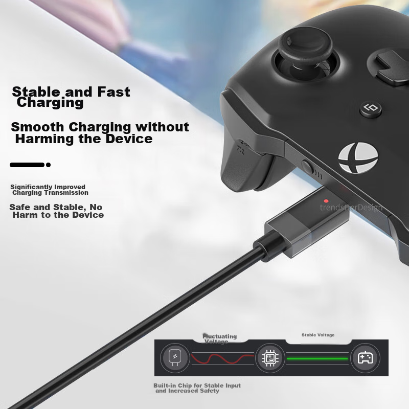 Trendsetter USB Charging Cable for Xbox One Wireless Controller, PS4 Controller,...