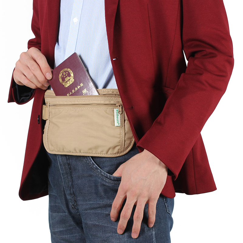 WELLHOUSE Waist Pack, Unisex Travel Anti-Theft Document Holder, Portable Bill An...