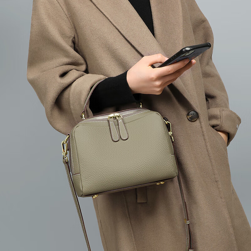 Viney cowhide handbag women's fashion crossbody bag light luxury handbag shoulde...