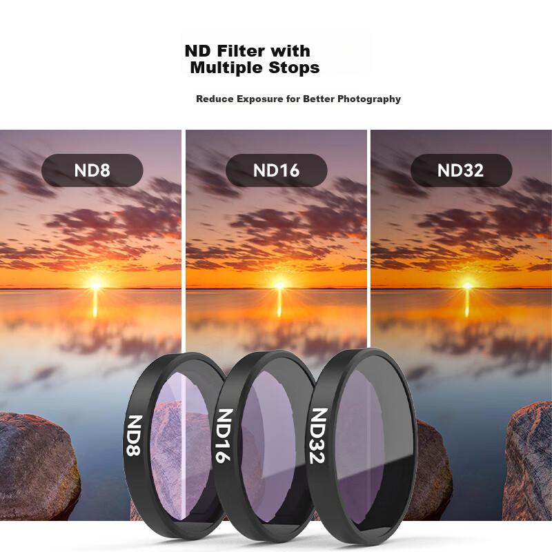 TELESIN Compatible with DJI Action 5 Pro 4 3 Filters, DJI Action Camera ND Filte...
